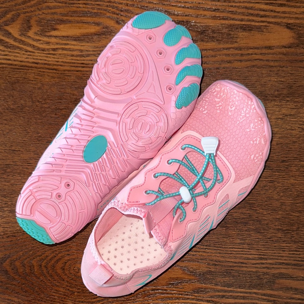 Pink and Teal Athletic Shoes